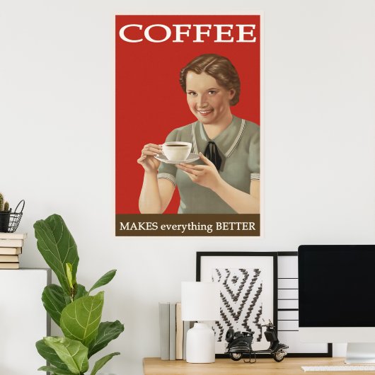 Vintage Kaffeewerbung Poster (Heimbüro)