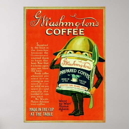 Vintage Kaffeewerbung. Poster (Vorne)