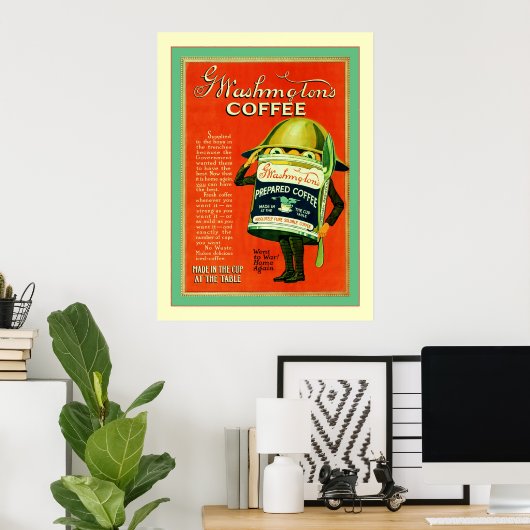 Vintage Kaffeewerbung Poster (Heimbüro)