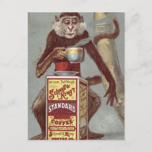 Vintage Kaffeewerbung Postkarte (Vorderseite)