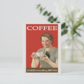 Vintage Kaffeewerbung Postkarte (Stehend Vorderseite)
