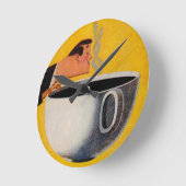 Vintage Kaffeewerbung Runde Wanduhr (Winkel)
