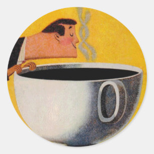 Vintage Kaffeewerbung Runder Aufkleber