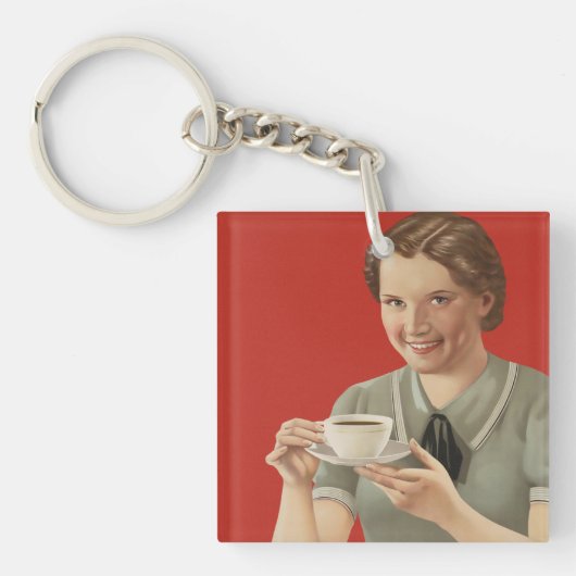 Vintage Kaffeewerbung Schlüsselanhänger (Vorderseite)
