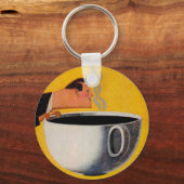 Vintage Kaffeewerbung Schlüsselanhänger (Vorderseite)