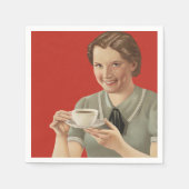Vintage Kaffeewerbung Serviette (Vorderseite)