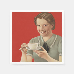 Vintage Kaffeewerbung Serviette