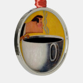 Vintage Kaffeewerbung Silbernes Ornament (Rechts)