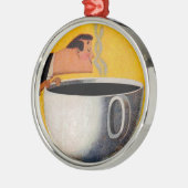 Vintage Kaffeewerbung Silbernes Ornament (Links)