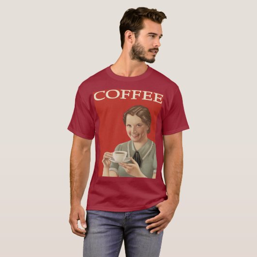 Vintage Kaffeewerbung T-Shirt (Vorne ganz)