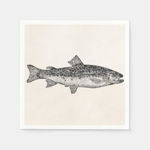 Vintage Kaimanfisch-Fische - Serviette