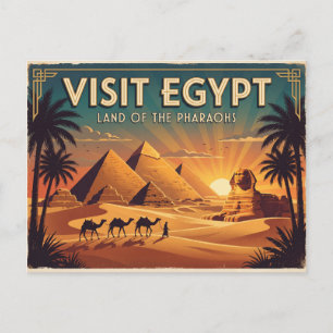 Vintage Kairo Ägypten Pyramiden Retro Reise Postka Postkarte