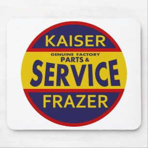 Vintage Kaiser Frazer Serviceschild rot/blau Mousepad