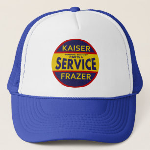 Vintage Kaiser Frazer Serviceschild rot/blau Truckerkappe