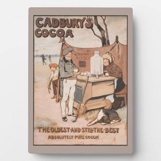 Vintage Kakaowerbung von Cadbury Fotoplatte (Vorderseite)