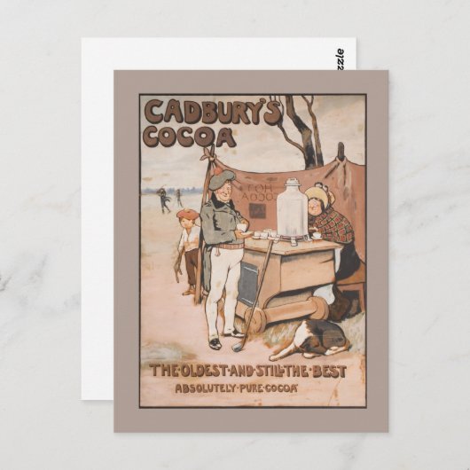 Vintage Kakaowerbung von Cadbury Postkarte (Vorne/Hinten)