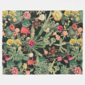 Vintage Kakteen Fleecedecke (Vorderseite (Horizontal))
