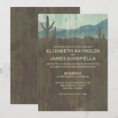 Vintage Kaktus-Hochzeits-Einladungen Einladung (Vorne/Hinten)