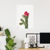 Vintage Kaktus-Illustration Poster (Heimbüro)