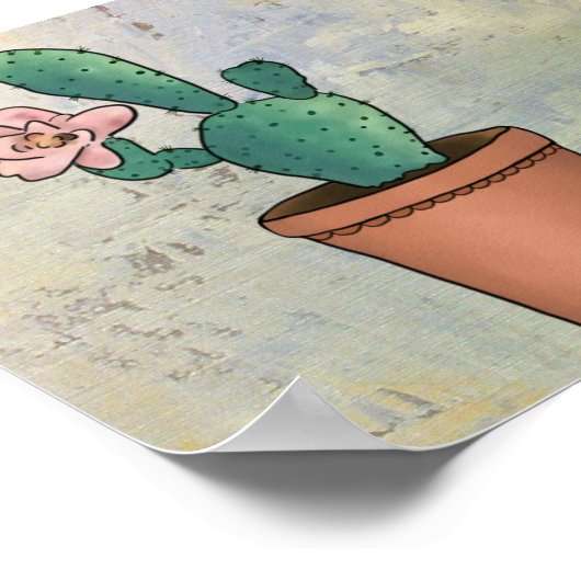 Vintage Kaktus Poster (Ecke)