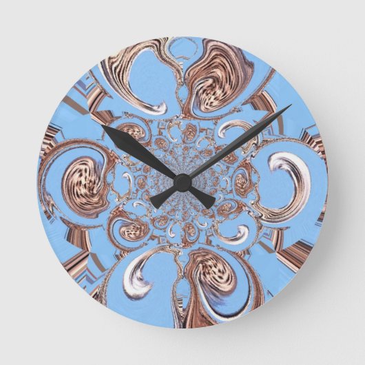 Vintage Kaleidoskop-Kunstdruckkunst Runde Wanduhr (Vorderseite)