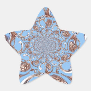 Vintage Kaleidoskop-Kunstdruckkunst Stern-Aufkleber