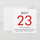 Vintage-Kalender | Datum sichern Save The Date (Vorne/Hinten)