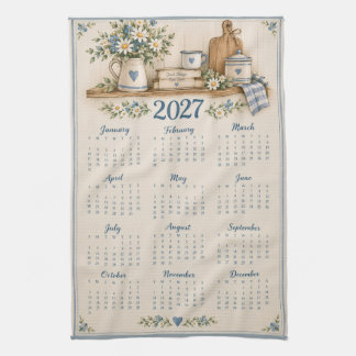 Vintage-Kalender-Küchenhandtuch 2027 Geschirrtuch