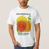 Vintage Kalendula-Saatpackung T-Shirt (Vorderseite)