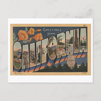 Vintage-Kalifornien-Big-Letter-Postkarte Postkarte