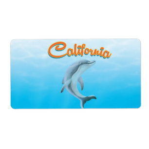 Vintage-Kalifornien-Delfin-Reiseposter