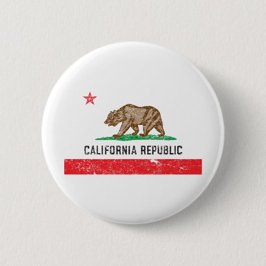 Vintage Kalifornien-Flagge Button (Vorderseite)