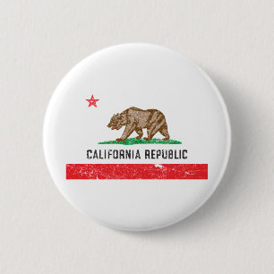 Vintage Kalifornien-Flagge Button