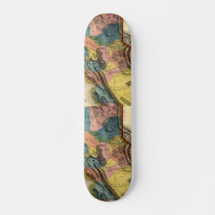 Vintage Kalifornien-Goldregions-Staats-Karte 1851 Skateboard