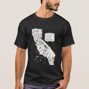 Vintage-Kalifornien-Karte T-Shirt