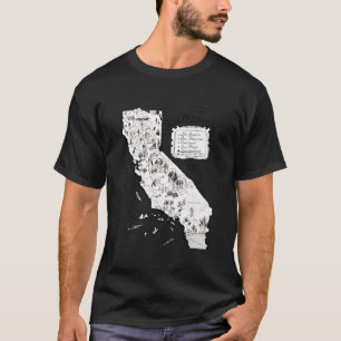 Vintage-Kalifornien-Karte T-Shirt