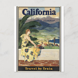 Vintage Kalifornien, Reise mit dem Eisenbahnzug Postkarte