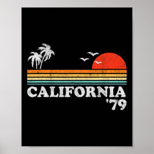 Vintage Kalifornien Retro Sonnenuntergang Strand S Poster