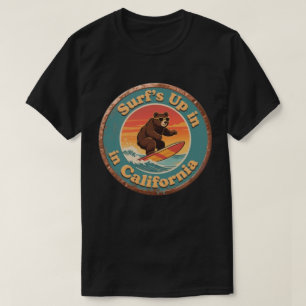 Vintage Kalifornien Surf's Up Surfing Bear T-Shirt