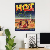 Vintage kalifornische Gemüse-Kratzermarken Poster (Heimbüro)