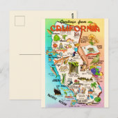 Vintage kalifornische Karte (Vorne/Hinten)