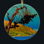 Vintage kalifornische Küstenreise Keramik Ornament<br><div class="desc">American Vintage Travel Advertising Bilder und Illustrationen</div>