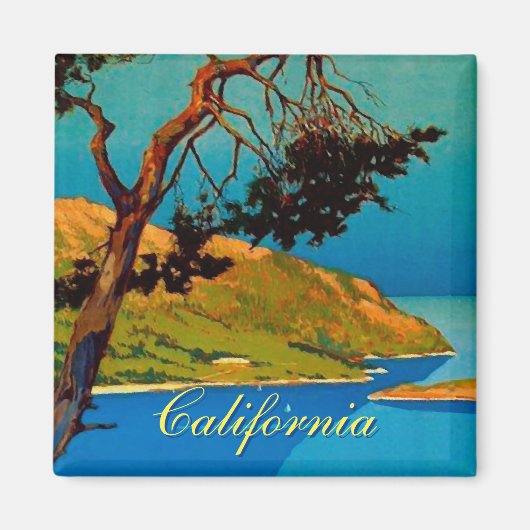 Vintage kalifornische Küstenreise Magnet (Vorne)
