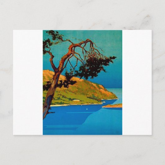 Vintage kalifornische Küstenreise Postkarte (Vorderseite)