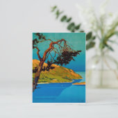 Vintage kalifornische Küstenreise Postkarte (Stehend Vorderseite)