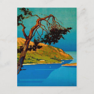 Vintage kalifornische Küstenreise Postkarte