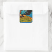 Vintage kalifornische Küstenreise Quadratischer Aufkleber (Tasche)