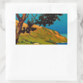 Vintage kalifornische Küstenreise Rechteckiger Aufkleber (Tasche)