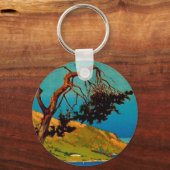 Vintage kalifornische Küstenreise Schlüsselanhänger (Vorderseite)