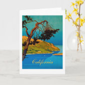 Vintage kalifornische Küstenreisekarte Karte (Gelbe Blume)
